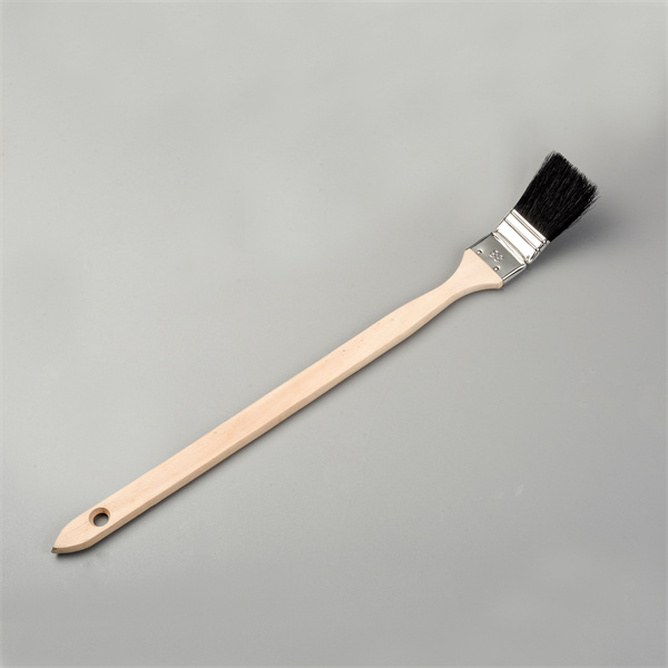 Inch Black Pure Bristle Curved Head Straight Wooden Long Handle