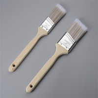 1-1/2 Inch Blend Color PBT PET Wire Wooden without Paint Long Handle Bevel Stainless Steel Ferrule Paint Brush 