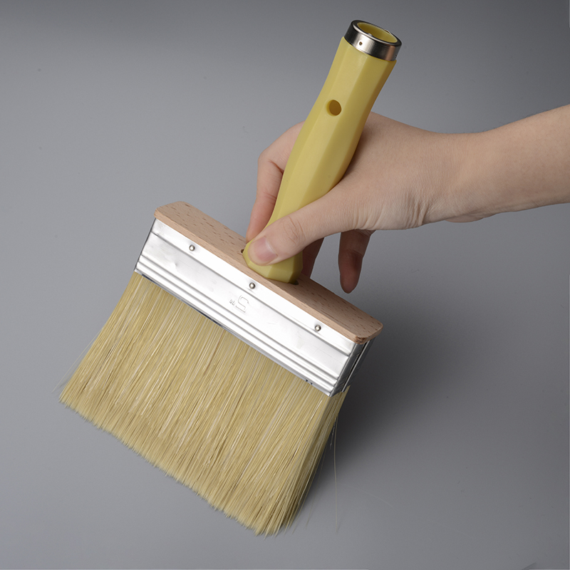 30x100mm Synthetic Plastic Round Handle Wooden Wall Paint Brush